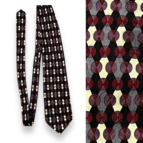Jhane Barnes Other - Jhane Barnes Silk Neck Tie Dots Diamonds Geometric Print Made in Japan Luxury